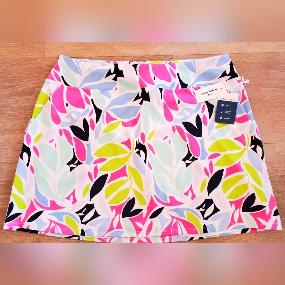 Tommy Bahama Golf Tennis Pickleball Skort Floral Pink Blue - LARGE - NWT